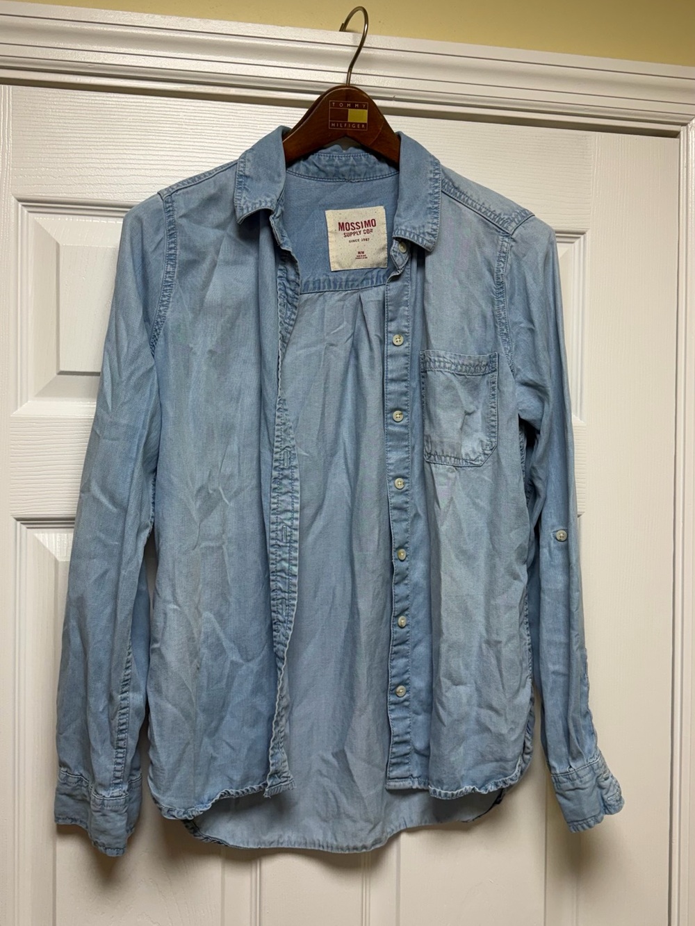 Mossimo Supply Co. Light Blue Denim Button-Up Shirt
